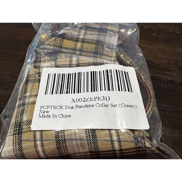 NEW Puptek Dog Collar with Bow Tie & Triangular Plaid Scarf and Two Ear Bows - Picture 11 of 11